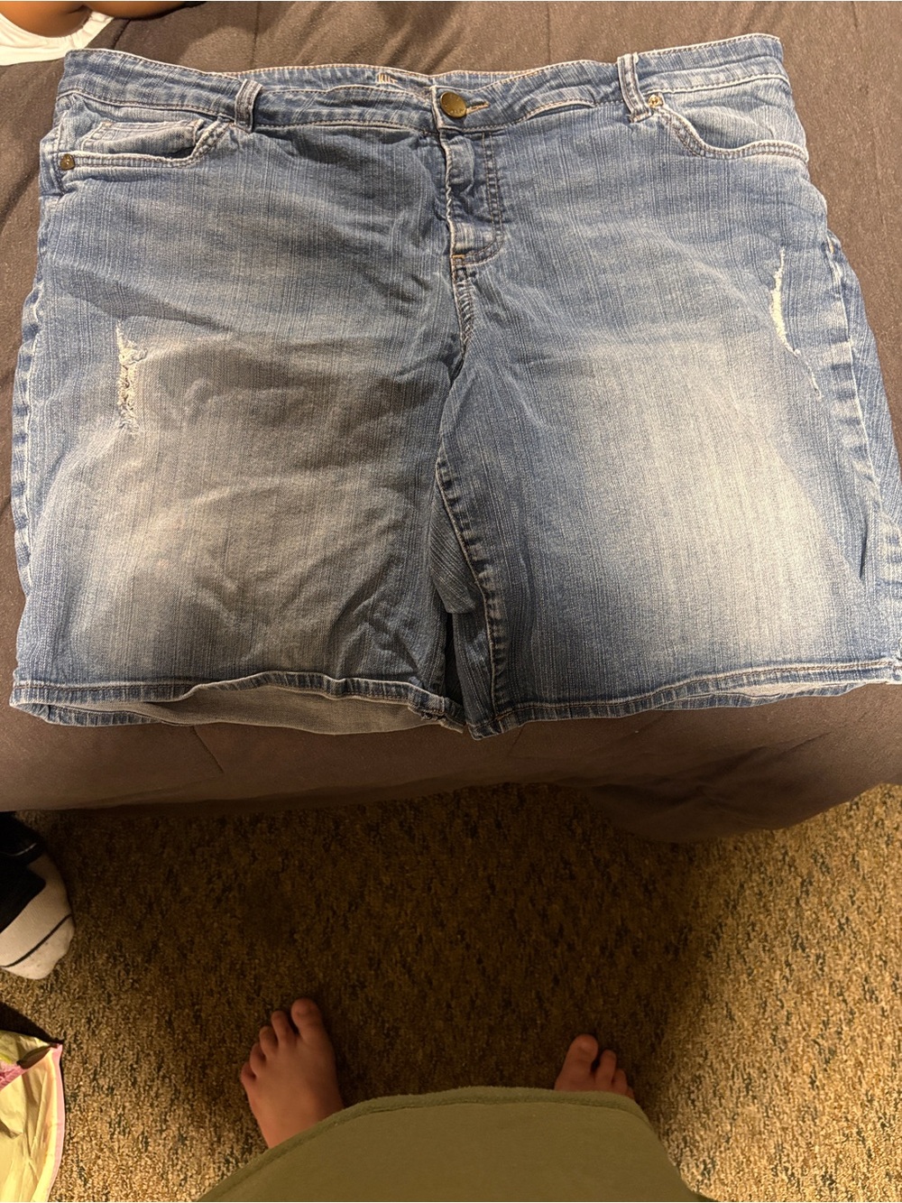 Kut from the Kloth Light Blue Distressed Denim Shorts